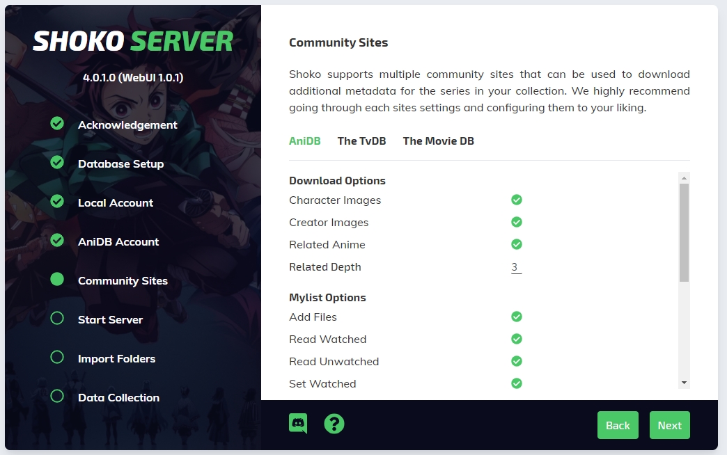 Shoko-Server-First-Run-Community-Sites
