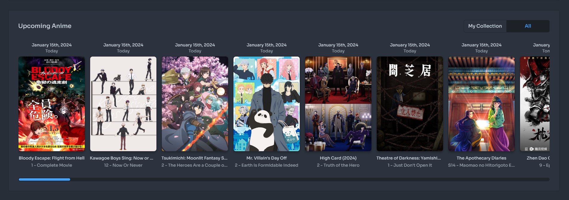 Shoko Server - Dashboard - Upcoming Anime