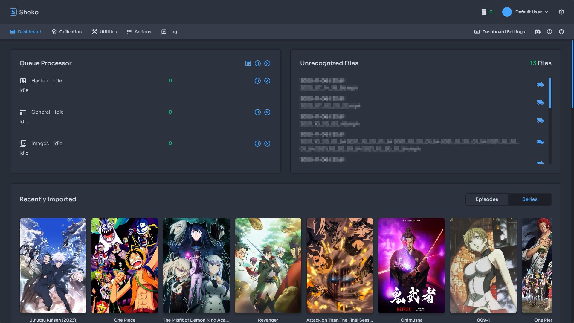 Shoko Server - Dashboard