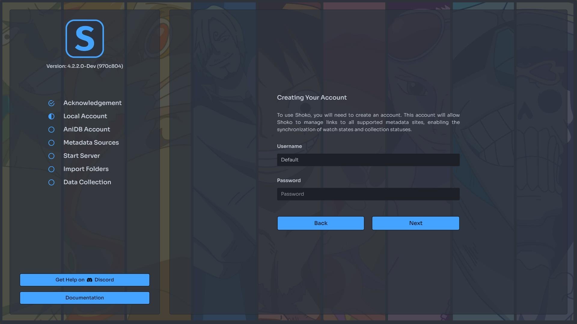 Shoko Server - First Run - Local Account