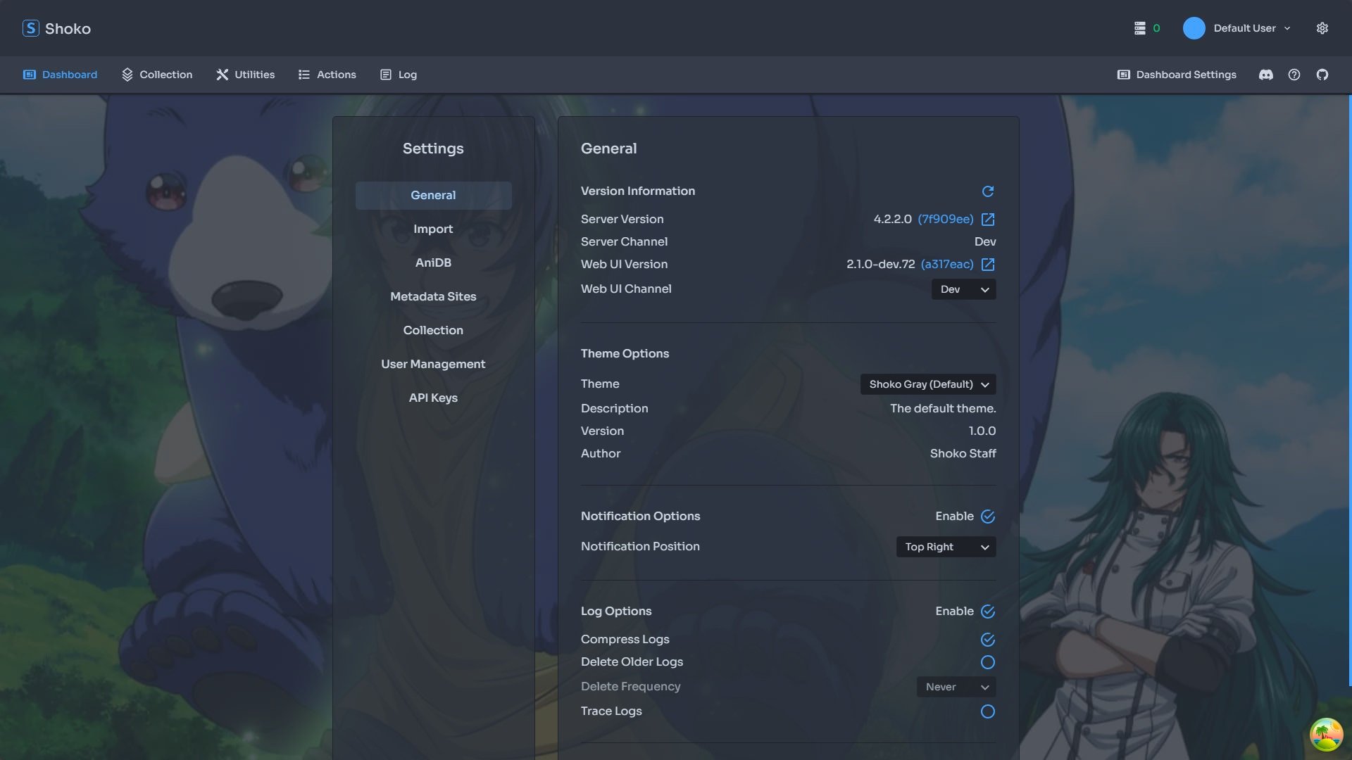 Shoko Server - Settings - General