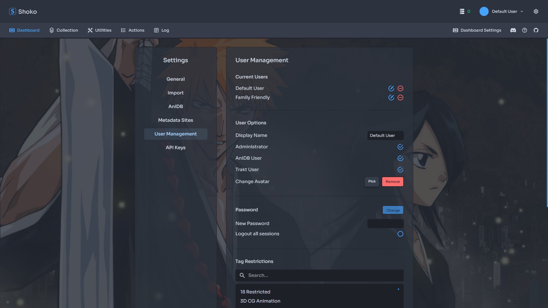 Shoko Server - Settings - User Management