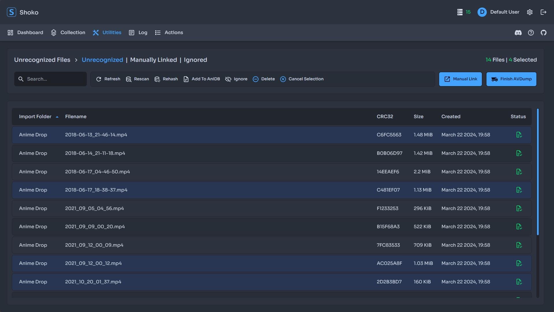 Shoko Server - Unrecognized Files - Ignored